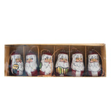 Set of 6 Santa Wooden Christmas Ornaments 1.5 Inches ,dimensions in inches: 1.5 x 6.41 x 2.83