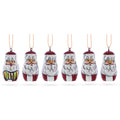 Set of 6 Santa Wooden Christmas Ornaments 1.5 Inches in Red color Figurine