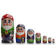 Wood Set of 7 Gnomes Wooden Nesting Dolls 8 Inches in Multi color