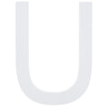 Arial Font White Painted MDF Wood Letter U (6 Inches) in White color