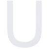Arial Font White Painted MDF Wood Letter U (6 Inches) in White color,  shape