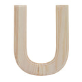 Unfinished Wooden Arial Font Letter U (6.25 Inches) in Beige color