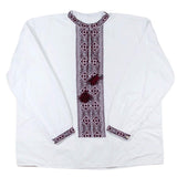 Ukrainian Hand Embroidered Men's Shirt L Size 42 EU in Multi color,  shape