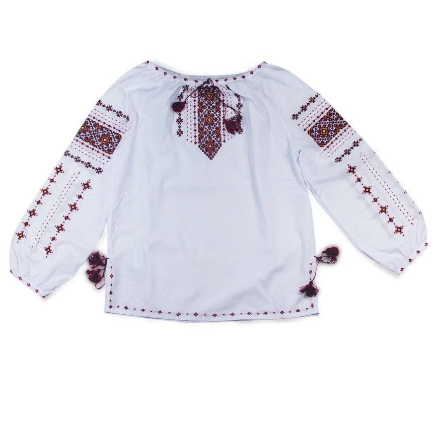 Ukrainian Hand Embroidered Girl's Blouse in Multi color