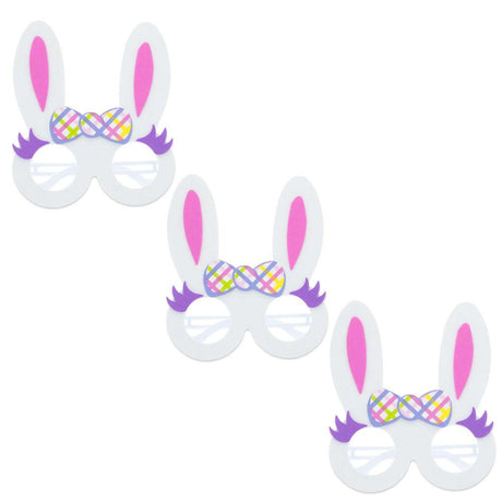 Set of 3 Easter Bunny Ears Foam Glasses in Multi color,  shape