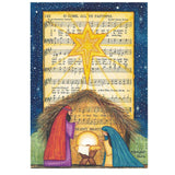 It's Christmas! Set of 2 Silent Night Greeting Cards in Multi color, Rectangular shape