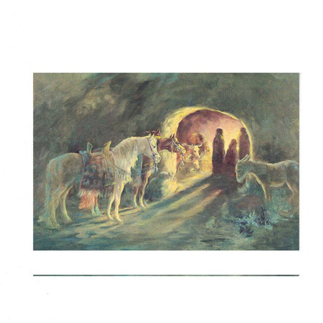 It's Christmas! Set of 2 Peace and Love Greeting Cards in Multi color Rectangular