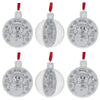 Set of 6 Fillable Openable Plastic Christmas Ornaments DIY Craft 3 Inches in White color, Round shape