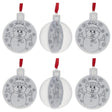 Set of 6 Fillable Openable Plastic Christmas Ornaments DIY Craft 3 Inches in White color, Round shape
