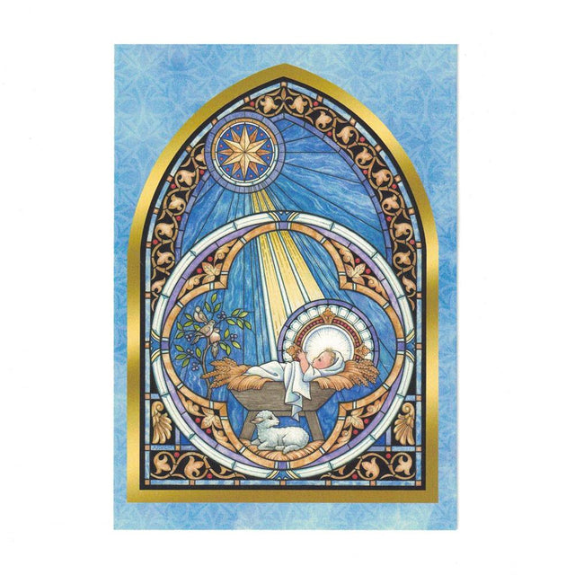 It's Christmas! Baby Jesus In Manger Greeting Card in Multi color Rectangular