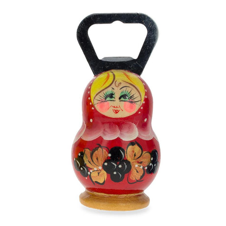 Wood Red Doll Bottle Opener 3.7 Inches in Red color