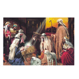 It's Christmas! Manger Scene Greeting Card in Multi color Rectangular
