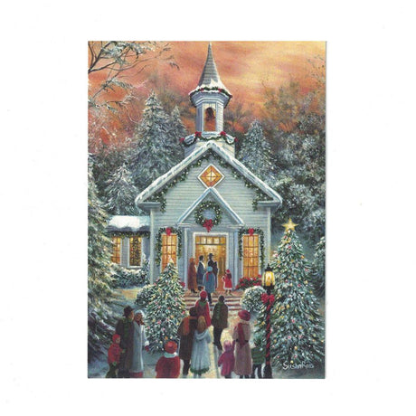 It's Christmas! Christmas Church Greeting Card in Multi color Rectangular