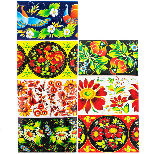 7 Oriental Style Flowers Easter Egg Decorating Wraps by BestPysanky