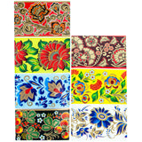 7 Oriental Style Bright Flowers Easter Egg Decorating Wraps in  color Rectangular