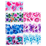7 Petrykivka Floral Blooms Ukrainian Easter Egg Decorating Wraps Heat Shrink Sleeves in Purple color Rectangular