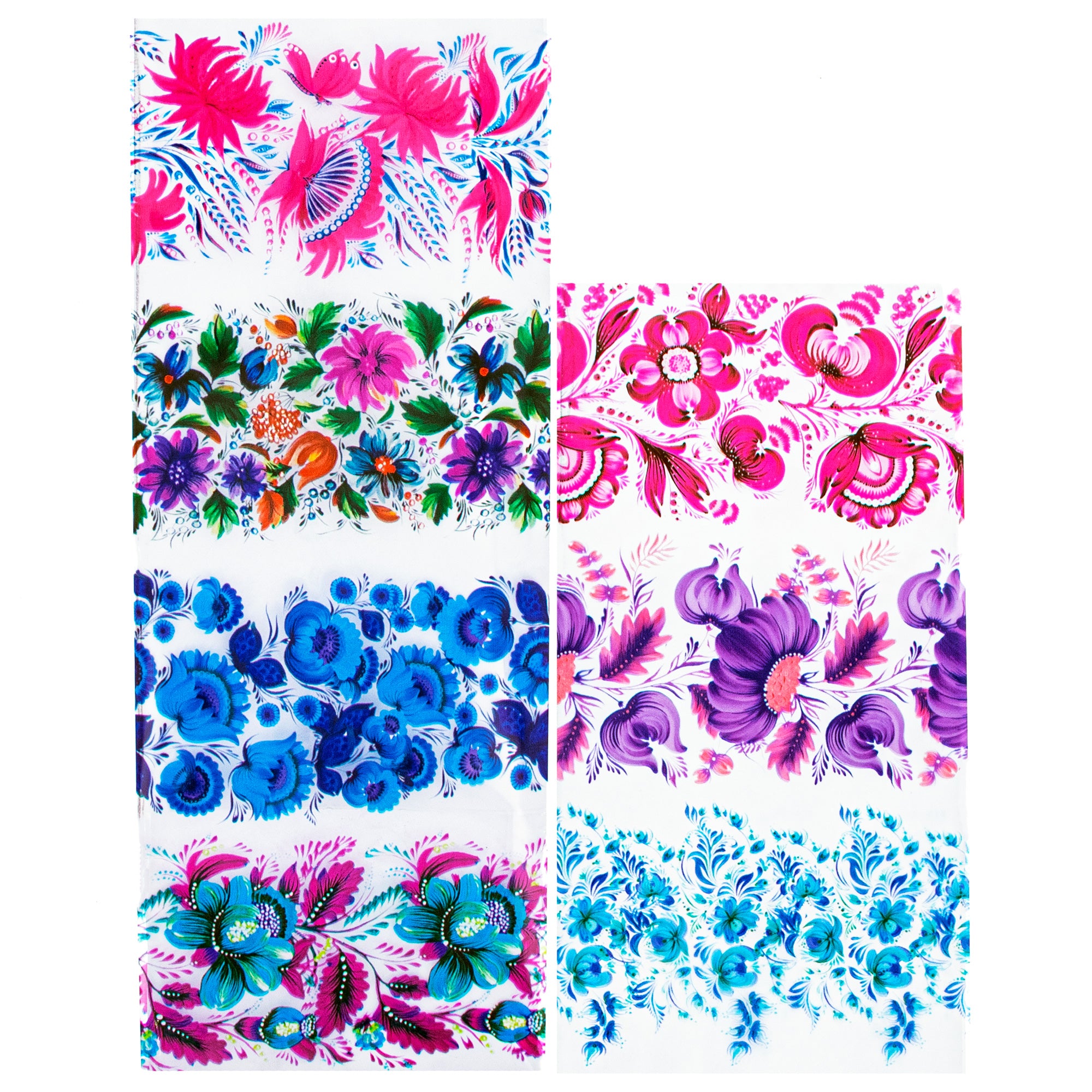 7 Petrykivka Floral Blooms Ukrainian Easter Egg Decorating Wraps Heat Shrink Sleeves in Purple color Rectangular