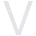 Arial Font White Painted MDF Wood Letter V (6 Inches) in White color