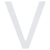 Arial Font White Painted MDF Wood Letter V (6 Inches) in  color