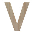 Unfinished Wooden Arial Font Letter V (6.25 Inches) in Beige color