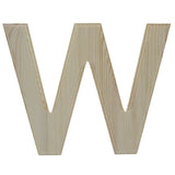 Unfinished Wooden Arial Font Letter W (6.25 Inches) in Beige color,  shape