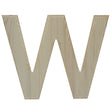 Wood Unfinished Wooden Arial Font Letter W (6.25 Inches) in Beige color