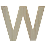 Wood Unfinished Wooden Arial Font Letter W (6.25 Inches) in Beige color