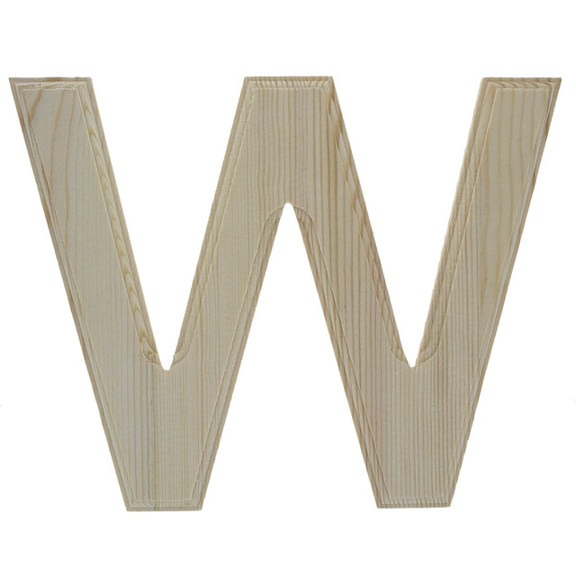 Unfinished Wooden Arial Font Letter W (6.25 Inches) in Beige color