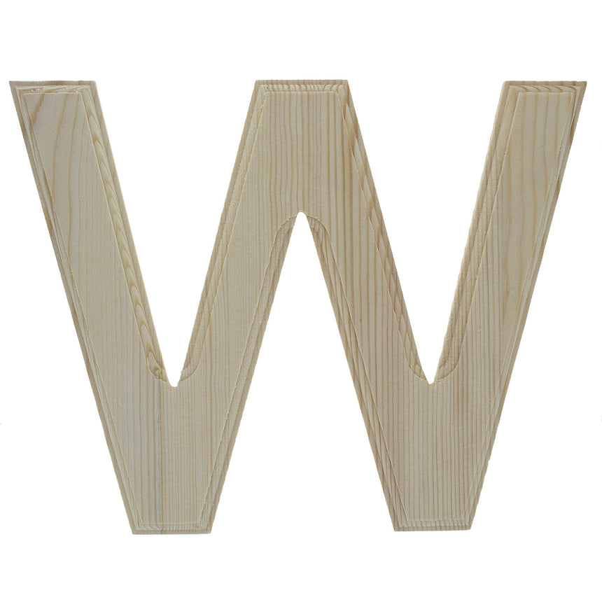 Unfinished Wooden Arial Font Letter W (6.25 Inches) in Beige color