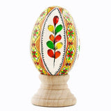 Wood Willow Ukrainian Hand Painted Wooden Easter Egg in Multi color Oval