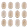 Set of 12 Unpainted Blank Unfinished Wooden Eggs 2.5 Inches in Beige color, Oval shape