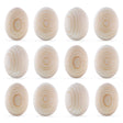 Set of 12 Unpainted Blank Unfinished Wooden Eggs 2.5 Inches in Beige color Oval