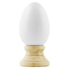 White Wooden Egg with Stand 2.5 Inches in White color, Oval shape