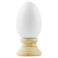 White Wooden Egg with Stand 2.5 Inches in White color Oval