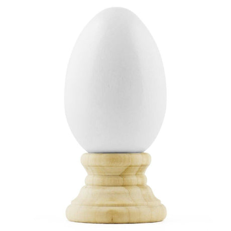 White Wooden Egg with Stand 2.5 Inches in White color Oval