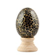 Golden Circles Hand Painted Wooden Easter Egg in Black color Oval