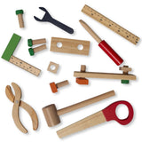 Construction Building Tools in Wooden Toolbox 18 Pieces in Multi color,  shape