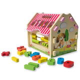 Wood Learn to Count Abacus Calculator Wooden House in Multi color