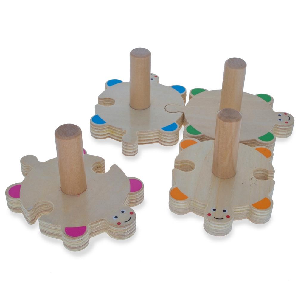 Baby Shape and Color Learning Wooden Blocks Set ,dimensions in inches: 2.36 x 6.31 x 6.24