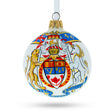 Canada Coat of Arms Glass Ball Christmas Ornament 3.25 Inches in Multi color Round