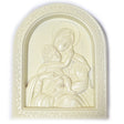 Ukrainian Beech Wood Carved Icon in White in White color,  shape