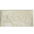 The Last Supper Ukrainian Beech Wood Carved Plaque in White in White color Rectangular