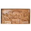 Wood The Last Supper Ukrainian Beech Wood Carved Plaque in Brown color Rectangle