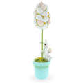 Bunny's Treasured Easter Egg Vessel Topiary Tabletop Decor Figurine 13.5 Inches Tall in Multi color