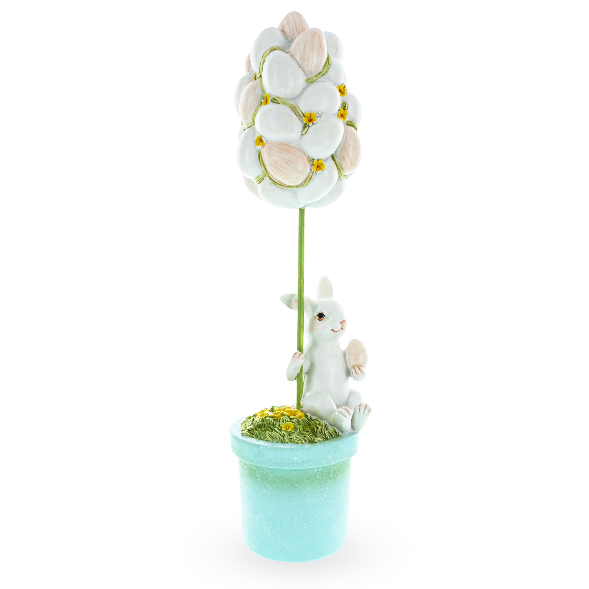 Bunny's Treasured Easter Egg Vessel Figurine in Multi color