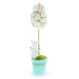Bunny's Treasured Easter Egg Vessel Figurine , dimensions in inches: 13.5 x 3.3 x 3.3