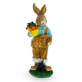 Hardworking Father Bunny with Carrots Basket and Shovel Figurine in Multi color
