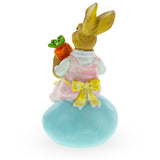 Easter Bunny Figurine – Vintage-Style Rabbit Sitting on Egg with Carrot 5.2 Inches , dimensions in inches: 5.2 x 2.9 x 2.5