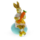 Shop Easter Bunny Figurine – Vintage-Style Rabbit Sitting on Egg with Carrot 5.2 Inches. Buy Easter Figurines Bunnies Multi   for Sale by Online Gift Shop BestPysanky Easter Bunny figurine decoration