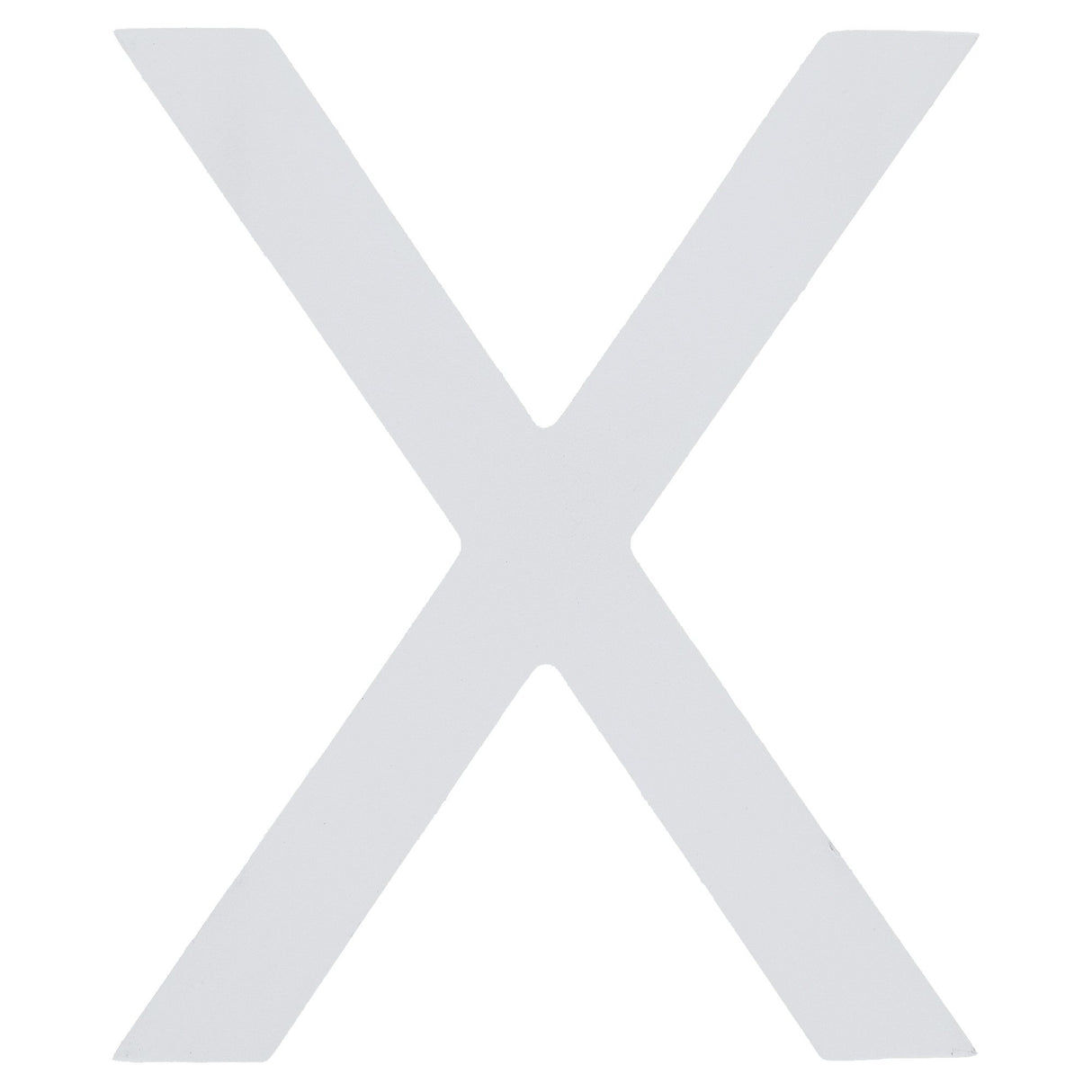 Arial Font White Painted MDF Wood Letter X (6 Inches) in White color,  shape